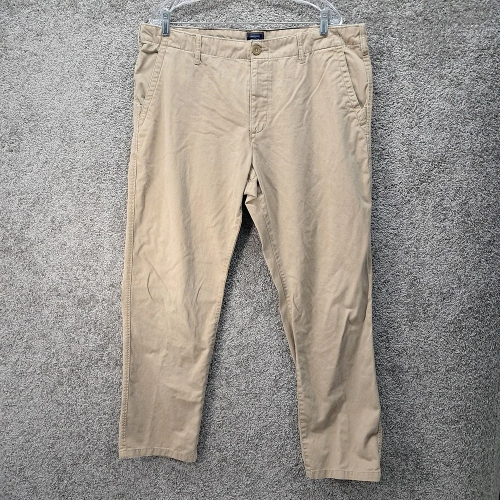 Gap Mens Lived In Straight Khakis Tan Cotton Chino Pants 38x32 7107